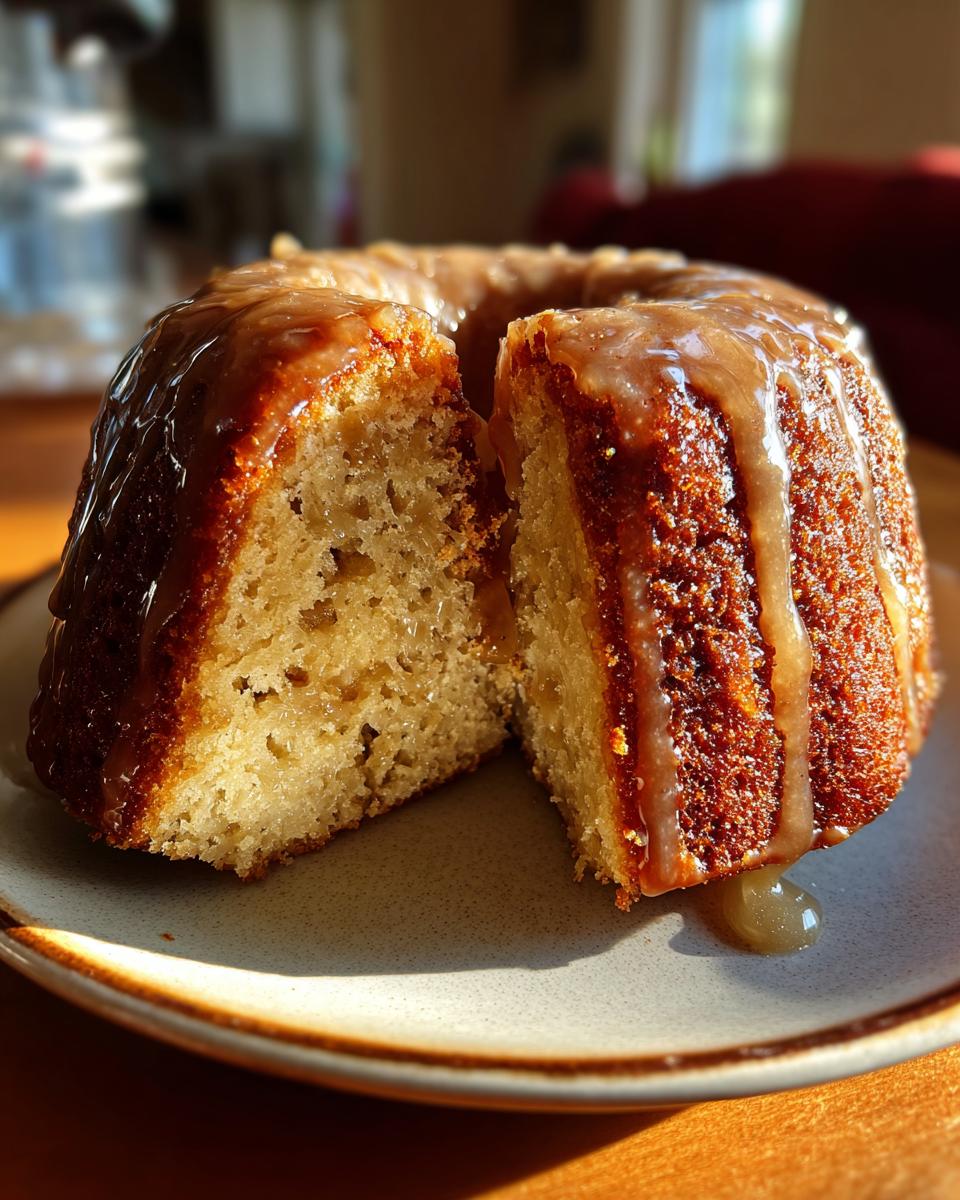 apple cider bundt cake with honey glaze - detail 1