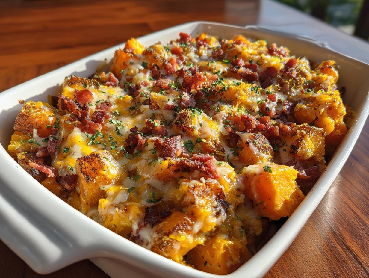 cheesy bacon butternut squash