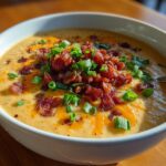creamy potato soup with bacon and cheddar