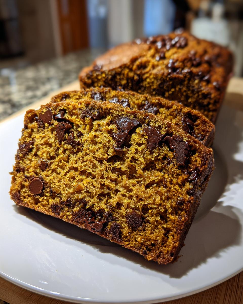 pumpkin chocolate chip bread - detail 3