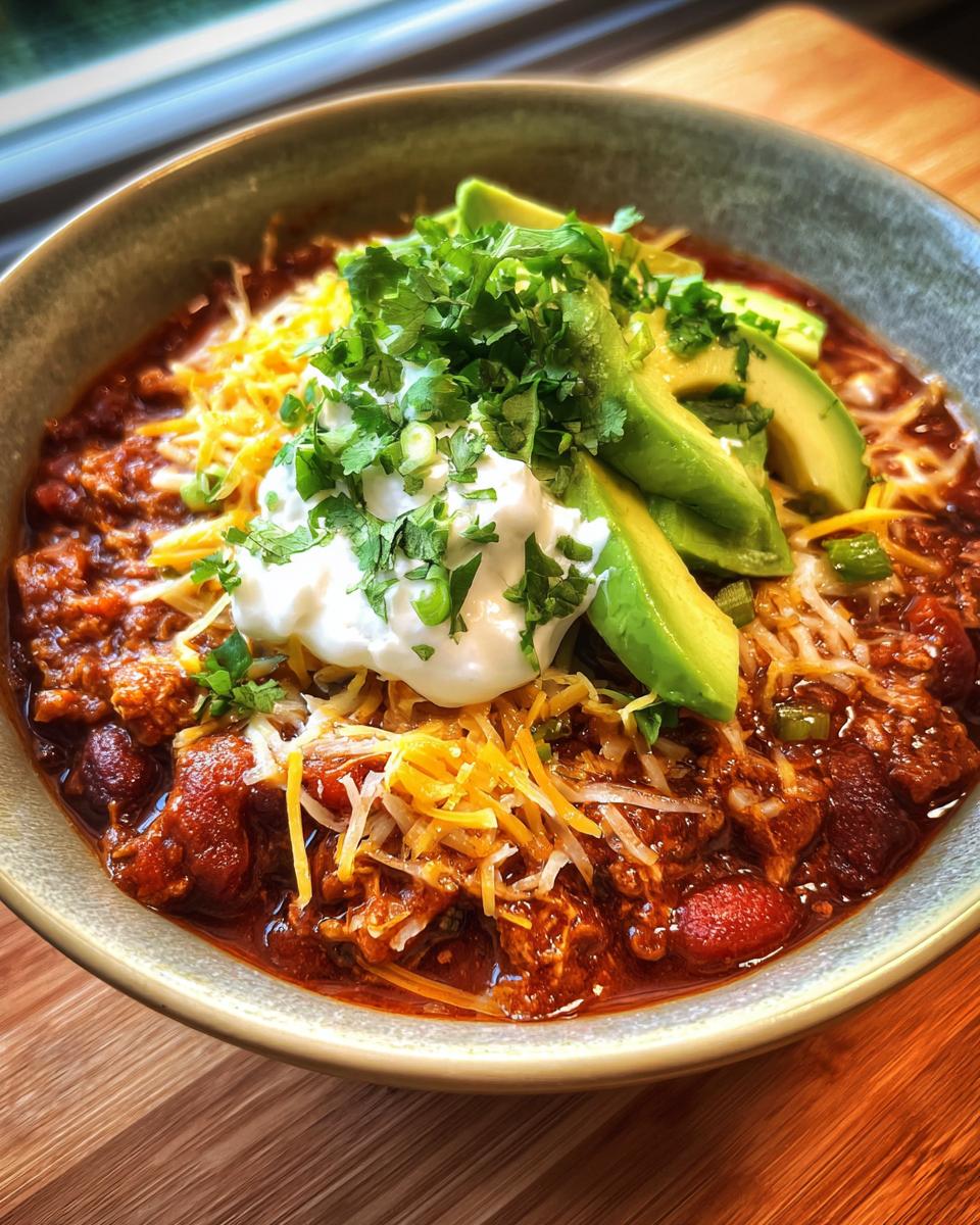 slow cooker chicken chili - detail 1